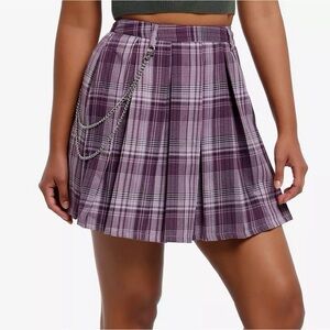 Hot Topic Thorn & Fable Purple Plaid Pleated Skirt